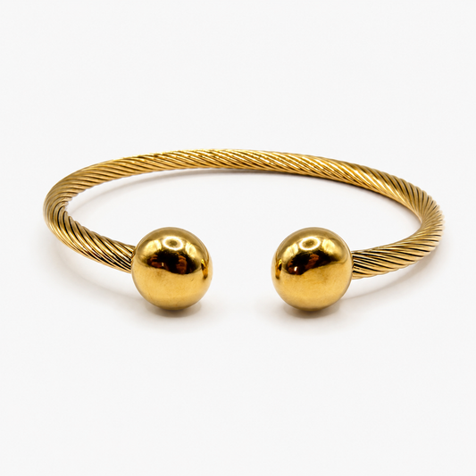 Classic Cable Orb Bangle