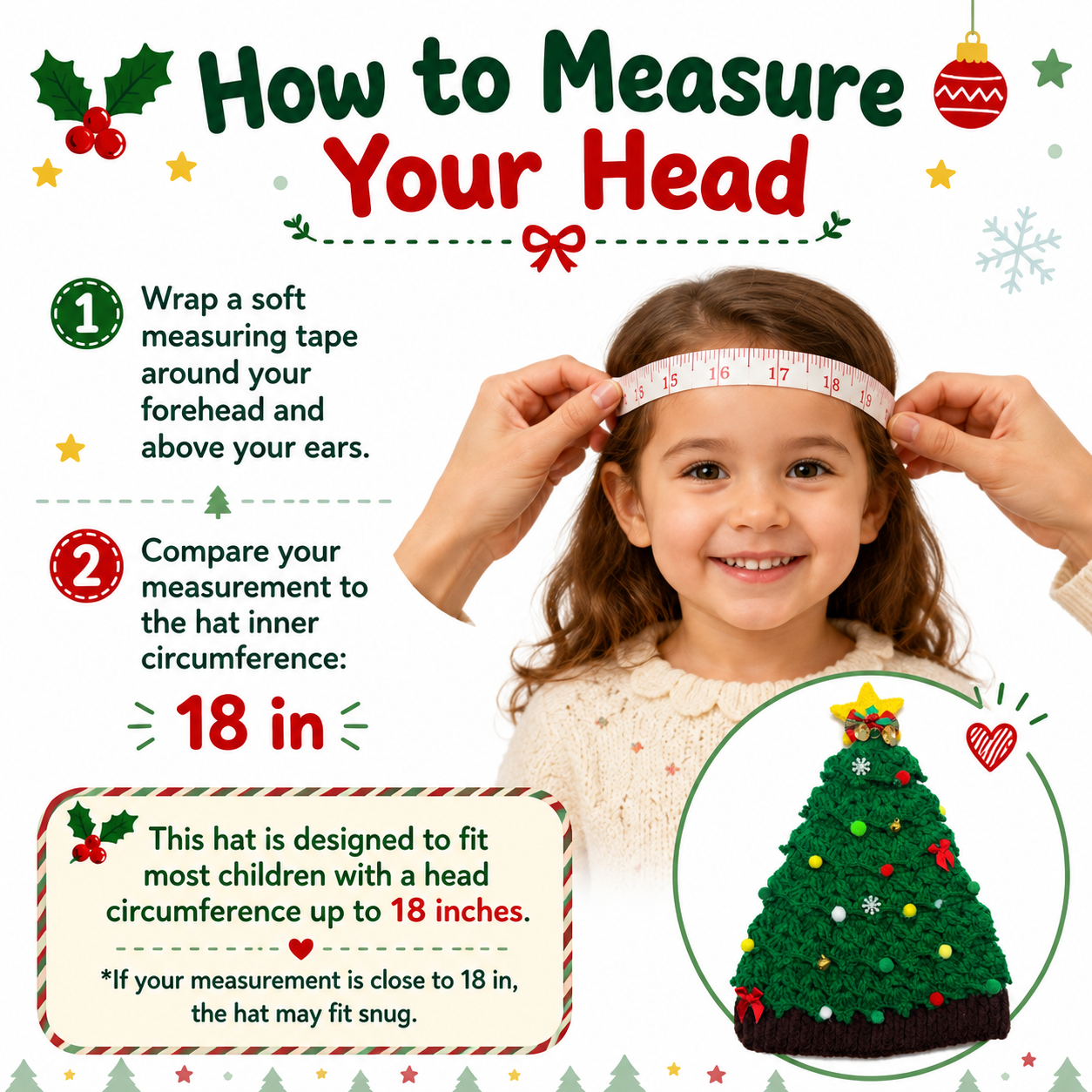 Kids Handmade X’Mas Tree Crochet Hat