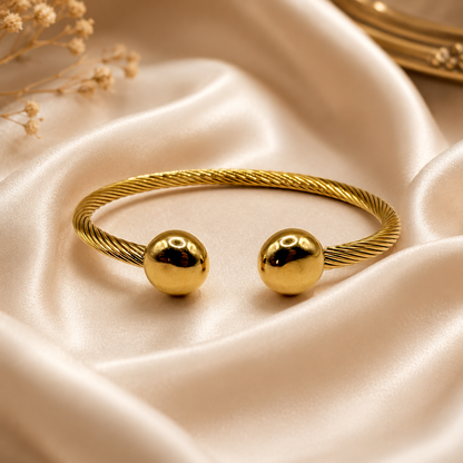 Classic Cable Orb Bangle