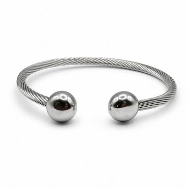 Classic Cable Orb Bangle