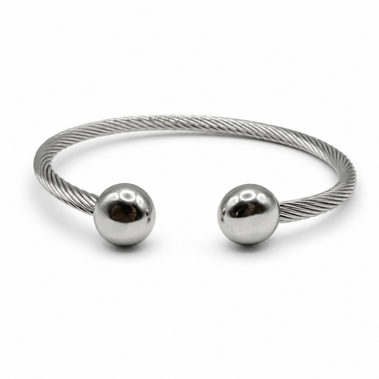 Classic Cable Orb Bangle