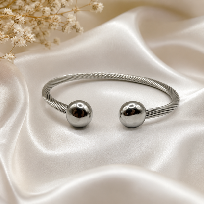 Classic Cable Orb Bangle