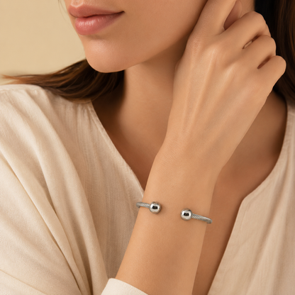 Classic Cable Orb Bangle