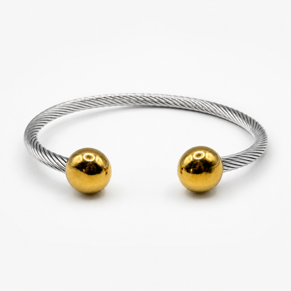 Classic Cable Orb Bangle
