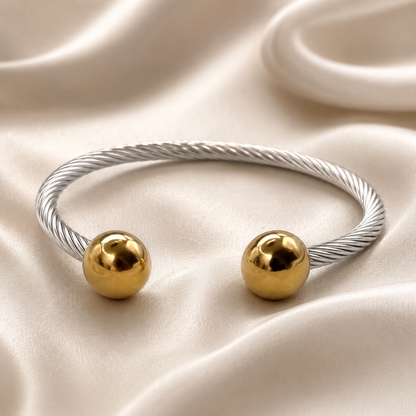 Classic Cable Orb Bangle