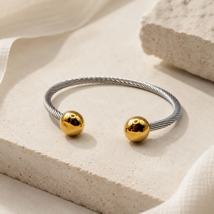 Classic Cable Orb Bangle