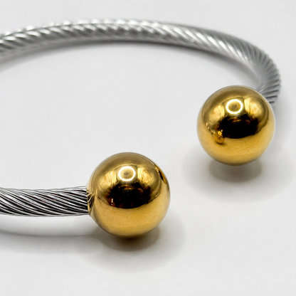 Classic Cable Orb Bangle