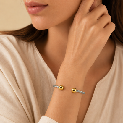 Classic Cable Orb Bangle