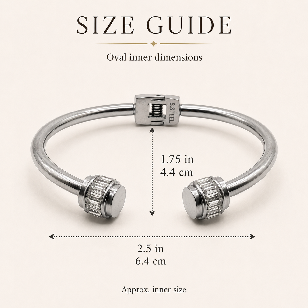 Crystal Accent Hinged Cuff Bangle