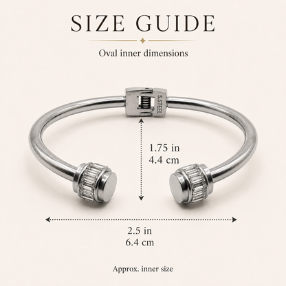 Crystal Accent Hinged Cuff Bangle