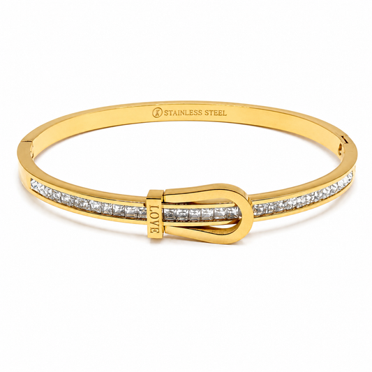 Crystal Belt Buckle Bangle