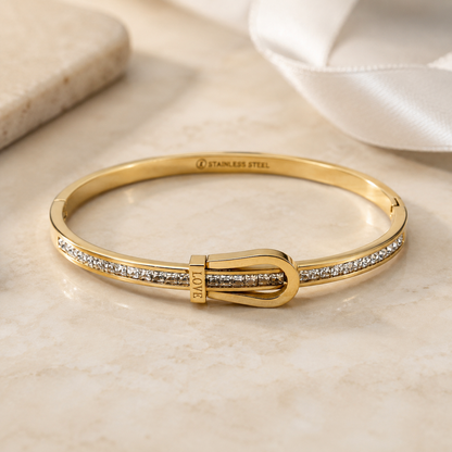 Crystal Belt Buckle Bangle