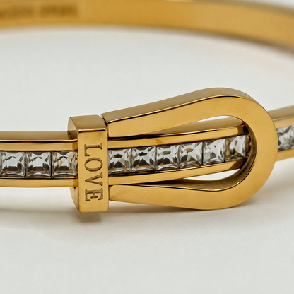 Crystal Belt Buckle Bangle