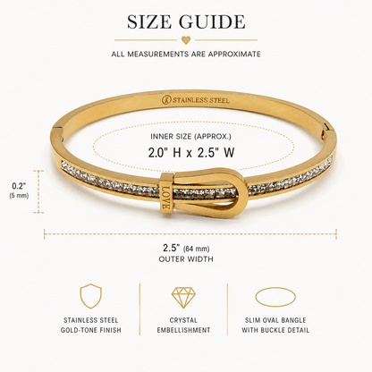 Crystal Belt Buckle Bangle