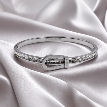 Crystal Belt Buckle Bangle