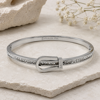 Crystal Belt Buckle Bangle
