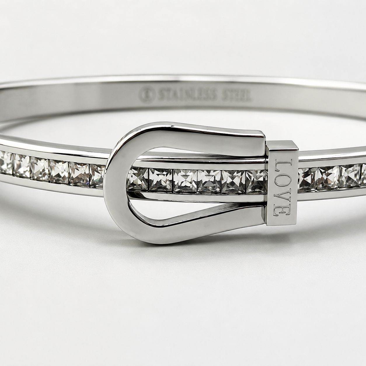 Crystal Belt Buckle Bangle