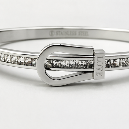 Crystal Belt Buckle Bangle