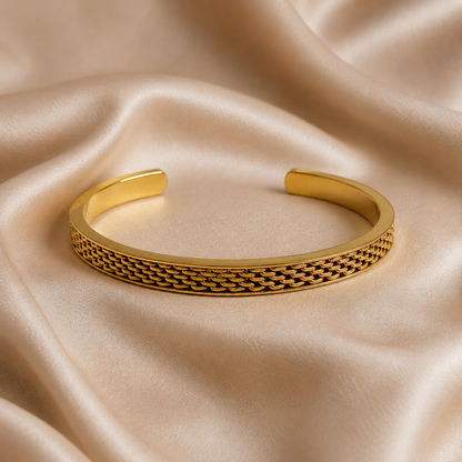 Gold Woven Cuff Bracelet