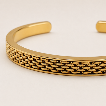Gold Woven Cuff Bracelet