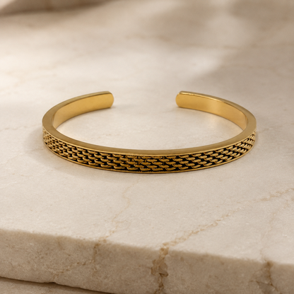 Gold Woven Cuff Bracelet