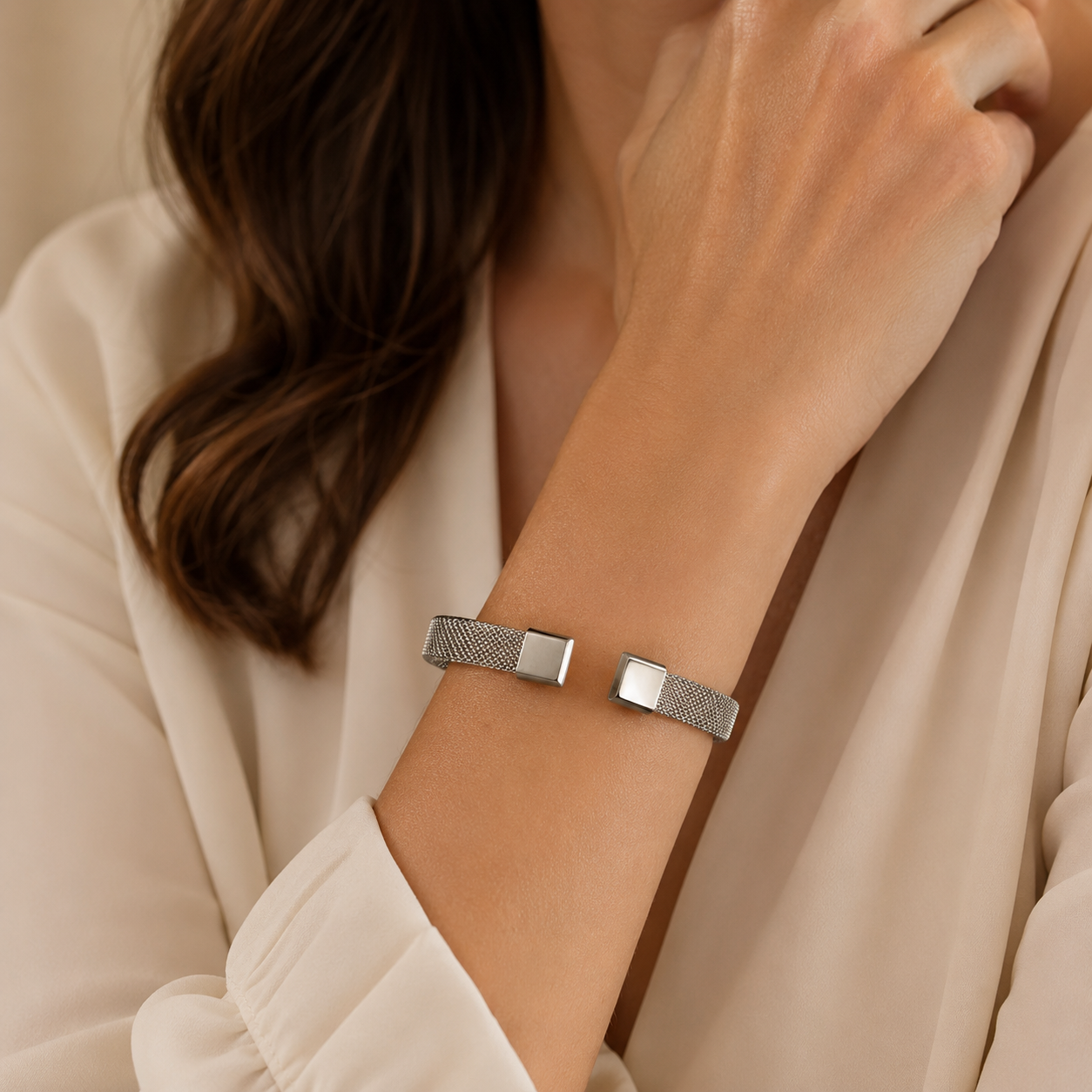 Modern Mesh Cuff Bracelet