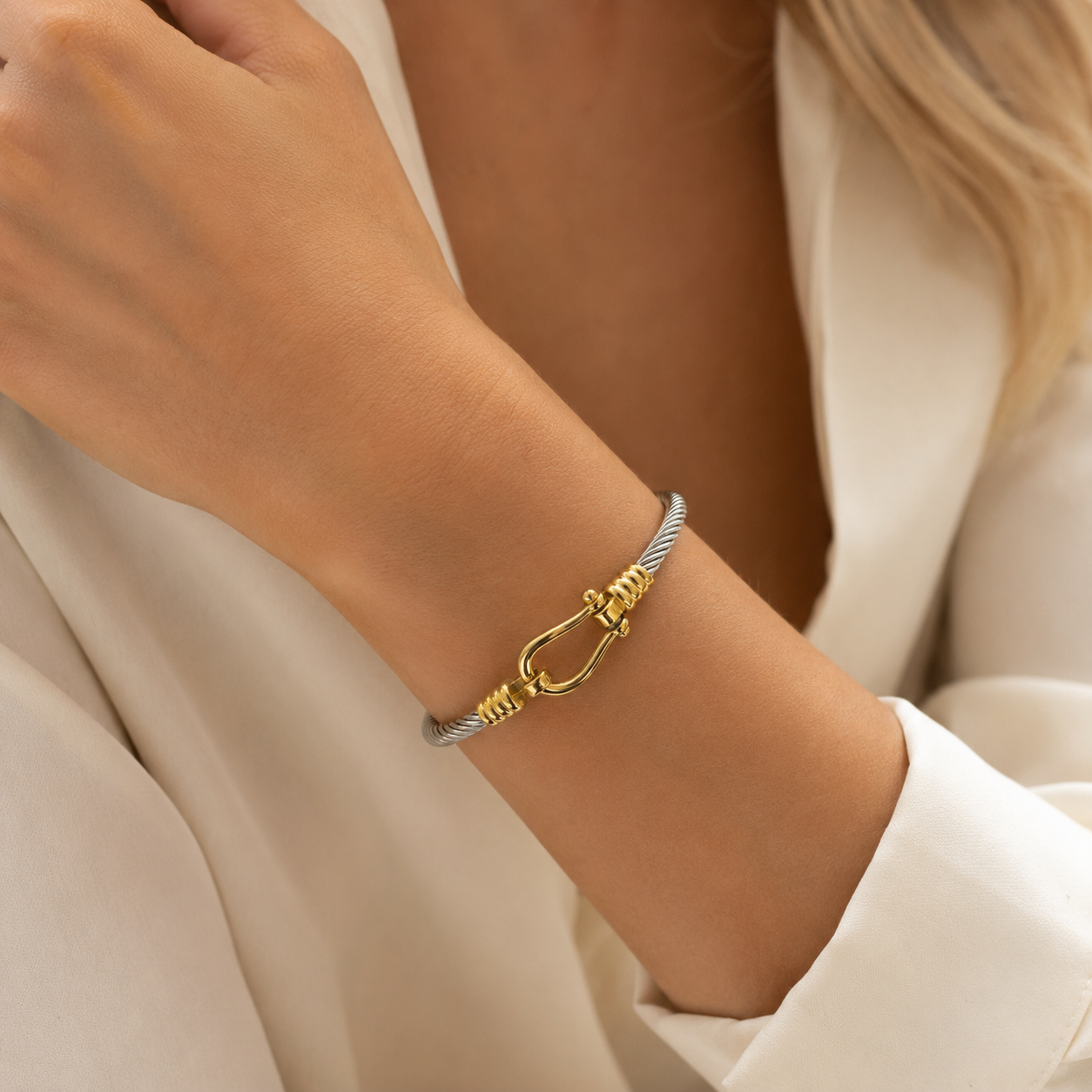Nautical Cable Clasp Bangle