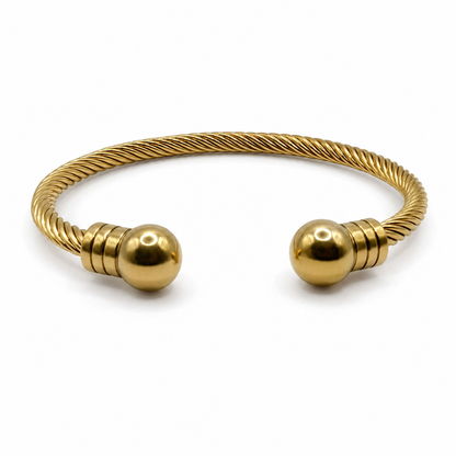 Twisted Ball Cuff Bangle