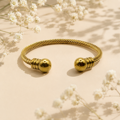 Twisted Ball Cuff Bangle