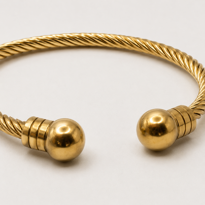 Twisted Ball Cuff Bangle