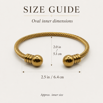 Twisted Ball Cuff Bangle