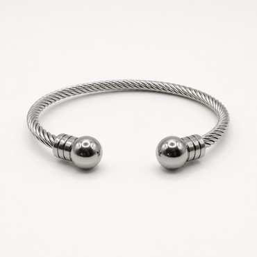 Twisted Ball Cuff Bangle