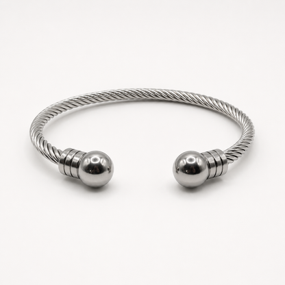 Twisted Ball Cuff Bangle