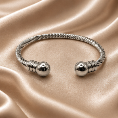 Twisted Ball Cuff Bangle