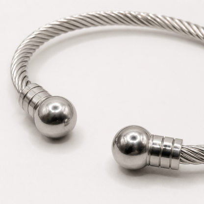 Twisted Ball Cuff Bangle