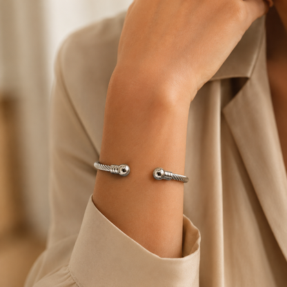 Twisted Ball Cuff Bangle