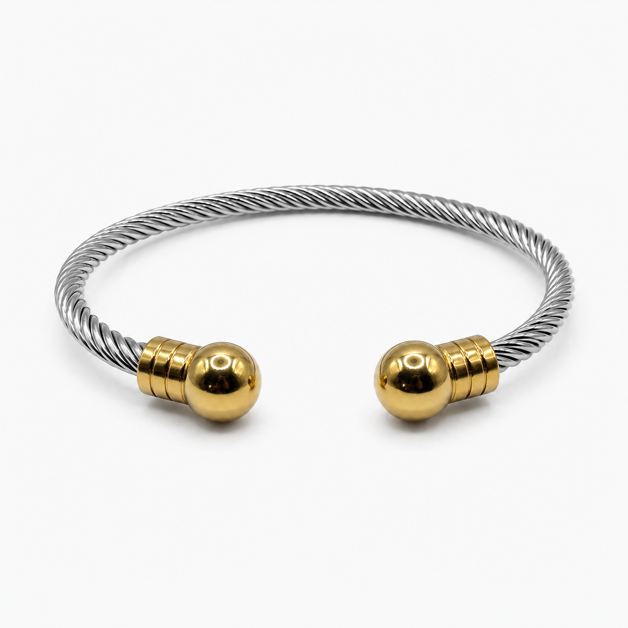 Twisted Ball Cuff Bangle