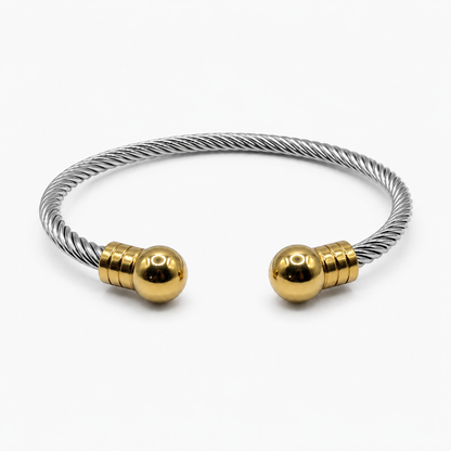 Twisted Ball Cuff Bangle
