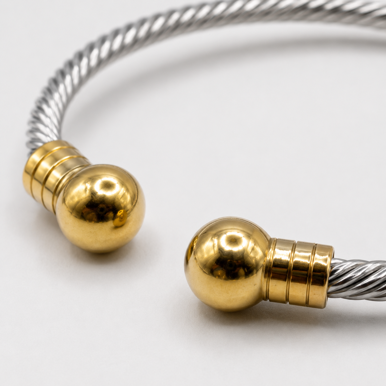 Twisted Ball Cuff Bangle