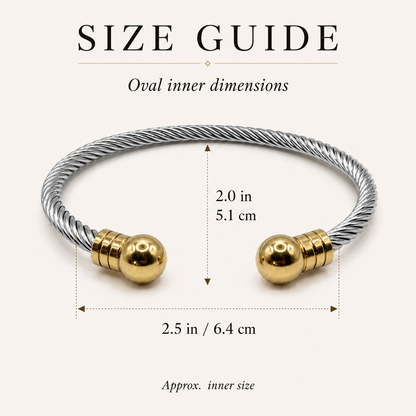 Twisted Ball Cuff Bangle