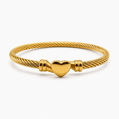 Twisted Heart Cable Bangle