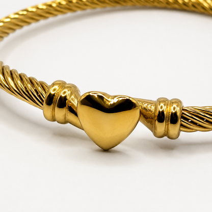 Twisted Heart Cable Bangle
