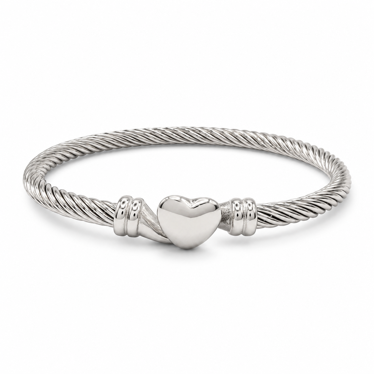 Twisted Heart Cable Bangle