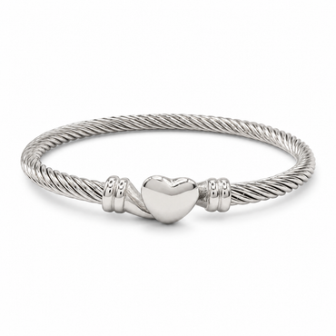 Twisted Heart Cable Bangle