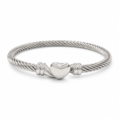 Twisted Heart Cable Bangle