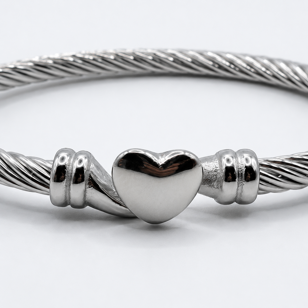 Twisted Heart Cable Bangle