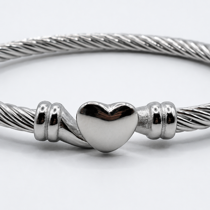 Twisted Heart Cable Bangle