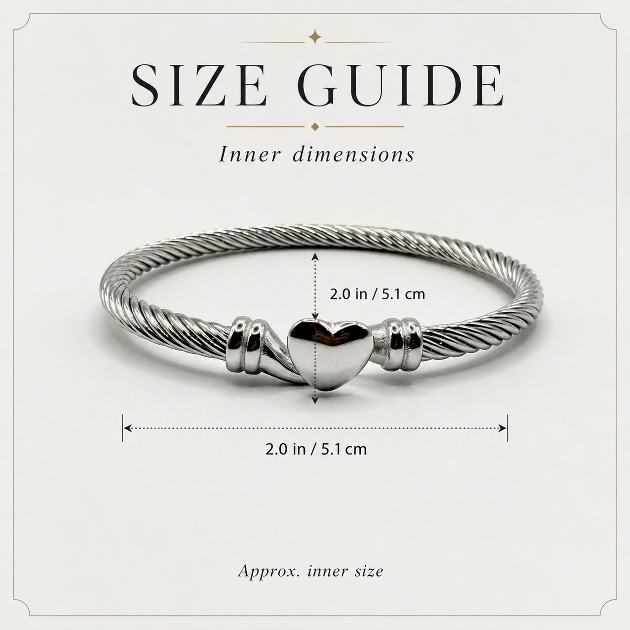 Twisted Heart Cable Bangle